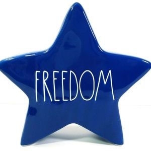 Rae Dunn Blue Freedom Star by Magenta 10.25" x 2.5" Patriotic Decoration…